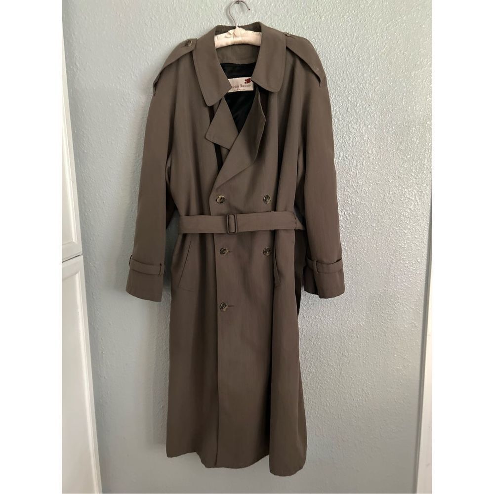 Trench coat Army green Stanley Blacker removable wool lining Adj tie belt , extr